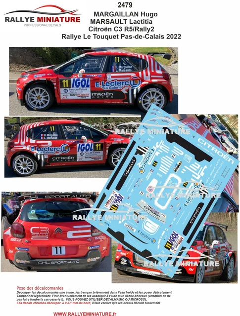 Planche De Décalcomanies 1/43 – Citroën C3 Rallye Giroux, Rallye Le Touquet 2022 – Réf. 2483