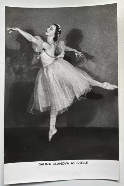 VINTAGE  BALLET 1950's RARE PHOTOGRAPH POSTCARD GALINA ULANOVE AS GISELLE