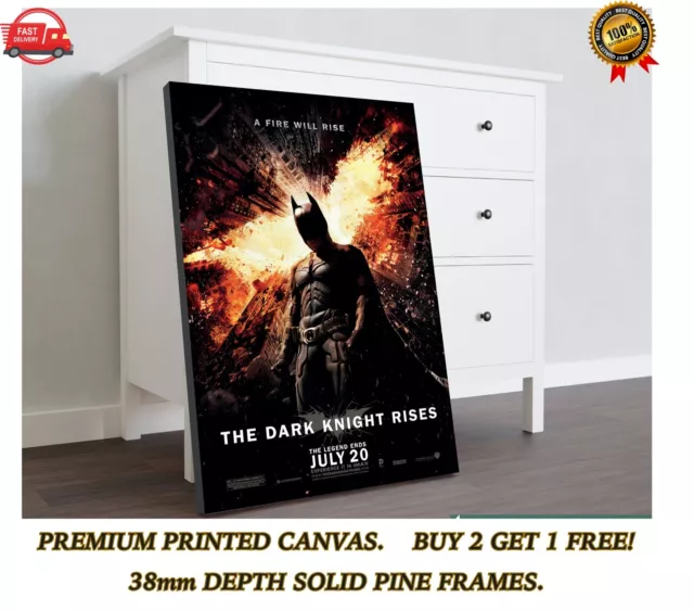 Batman The Dark Knight Rises Movie Large CANVAS Art Print Gift A0 A1 A2 A3 A4