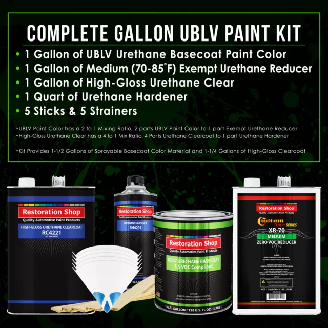 Black Diamond Firemist Gallon Kit Low VOC URETHANE BASECOAT Car Auto Paint Kit 2