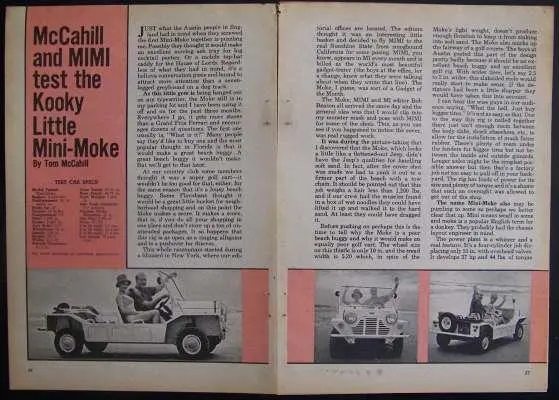 1966 Ford GT & Mini-Moke Road Test Tom McCahill article