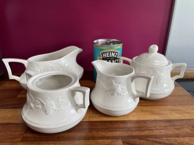 BHS Lincoln Barratts Sugar Bowl with Lid, Cream Jug, Sugar Bowl and Gravy Boat