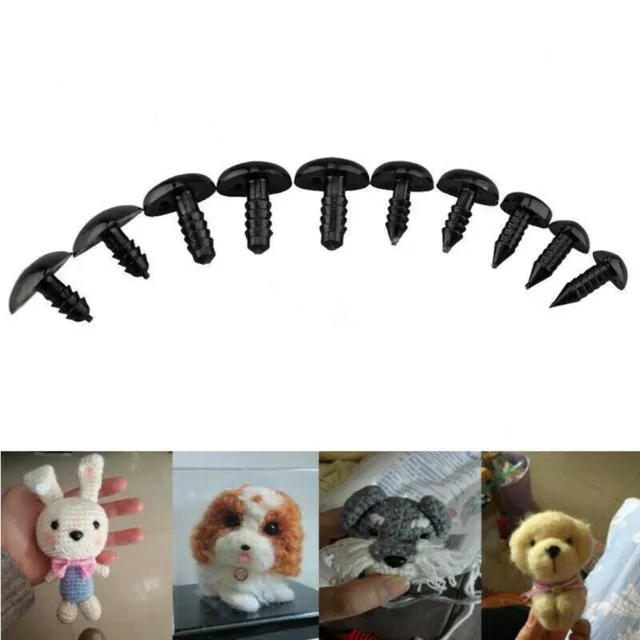 100X Safety Nose For Soft Bear Doll Toy Making Accessory Black Plastic DIY