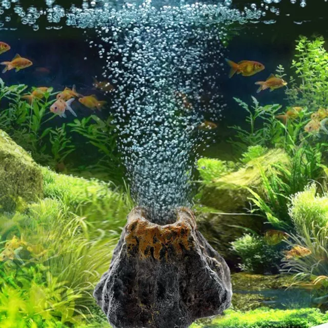 Aquarium Volcano Shape Oxygen Pump Fish Tank Air Bubble Ornament-Decors