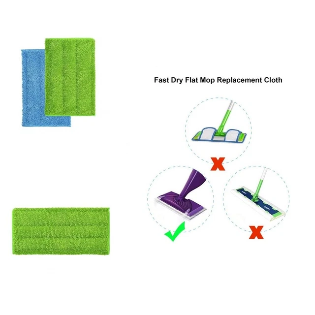 Mop Pad Replacement Reusable Deep Cleaning Flat Mop Head Replacement Cleaning