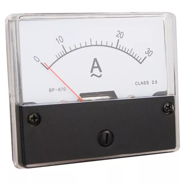 Einbau Messinstrument 0 - 30 A AC, Messgerät, Analog Amperemeter mit Shunt
