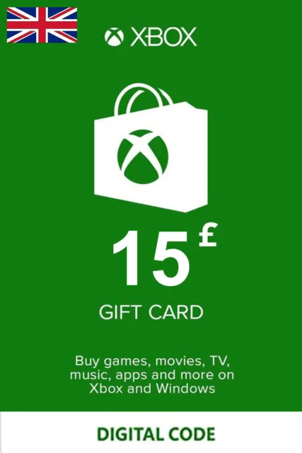 £15 Pound Xbox Live Card - 15 GBP Guthaben - MS Xbox Live Digital Code - Für UK