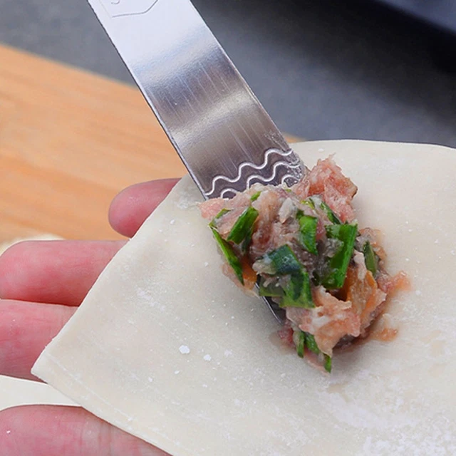 Raspador de masa Wonton reutilizable de acero inoxidable para dar forma a bolsas de masa