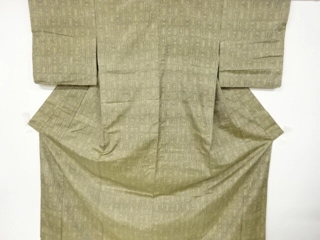 6749287: Japanese Kimono / Vintage Omeshi Kimono / Nishijin-Ori / Woven Grid