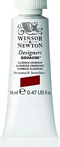 Gouache diseñador Winsor and Newton 14 ml Alizarin carmesí, serie 1