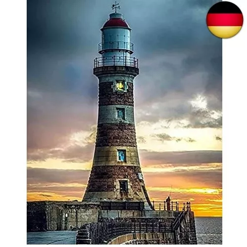 Goofong Diamond Painting Erwachsene Leuchtturm, DIY 5D Diamant Painting Bilder