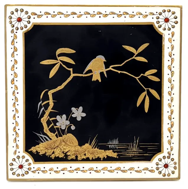 Superb Hand-Painted Aesthetic Japonesque Style Tile by Minton C1880 AE11