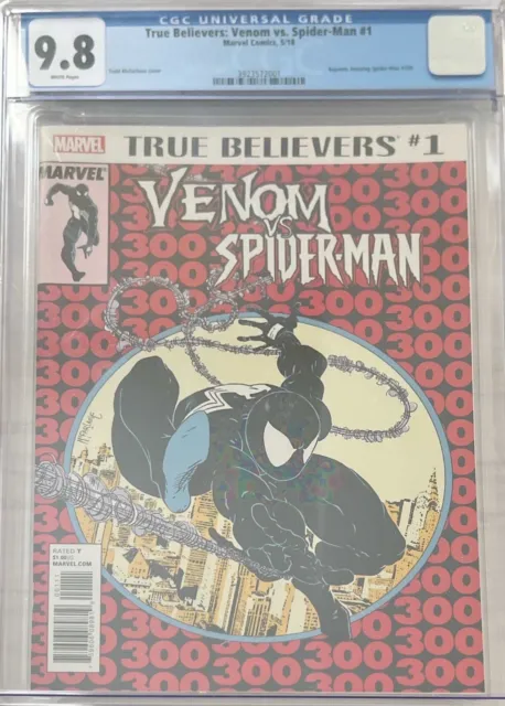 True Believers Venom Vs Spider-Man #1, Marvel Comics, 5/18 CGC 9.8