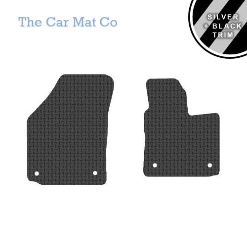 Car Mats for VW Caddy 2004 To 2010 Tailored Black Rubber Silver Stripe Trim