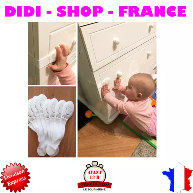 8 Pièces Sécurité Serrures pour Bébé Sécurité Transparent Loquets de  Sécurité en Plastique Serrure Adhésive de Sécurité,pour Verrouillage pour  Placard Tiroir Placards