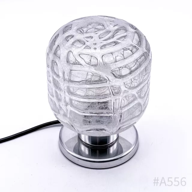 Space Âge Lampe de Table Doria Leuchten en Verre & Métal, Chromé 70er Années