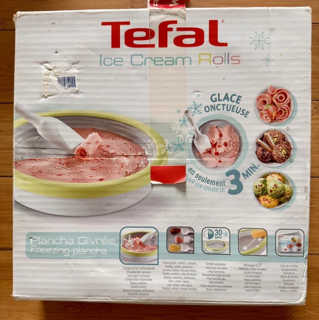 INSTANT ROLLED ICE Cream Maker Pan Machine Frozen Yogurt Sorbet with 1