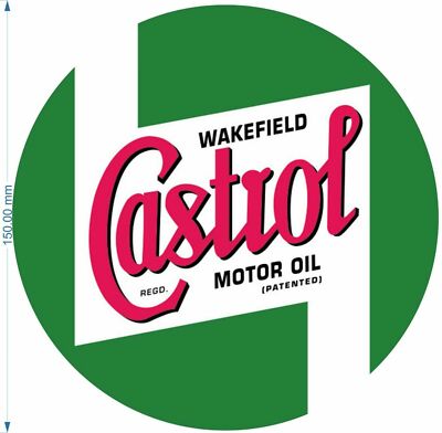 CASTROL Classic Retro Race Car Decal Stickers - 2 Pack (190mm Each) - Motorsport Rally Decals For Cars