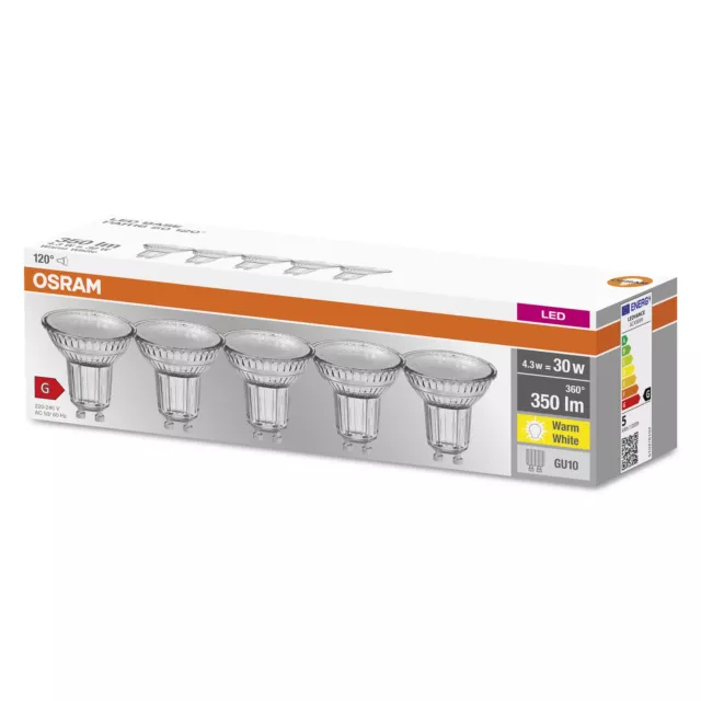 OSRAM LED BASE PAR16 50, Reflektor LED-Lampen aus Glas für GU10 Sockel, Warmweiß 2