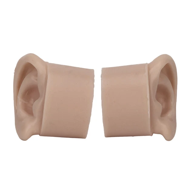 (Color Piel Oscura) Modelo de Oreja Práctica Flexible Modelo de Oreja Exhibición de Joyería para