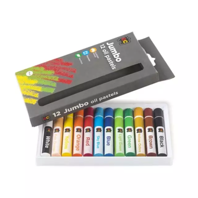 Quality Educational Colours Jumbo Oil Pastels Pack of 12 Assorted Ages 3+ and Up