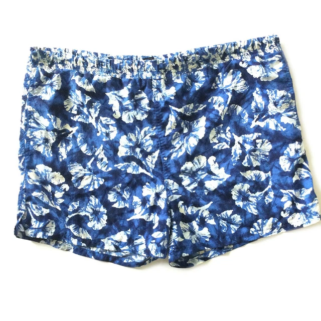 Lands Ends Vintage Mens Swim Trunks Size L 36-38 Drawstring Pockets USA