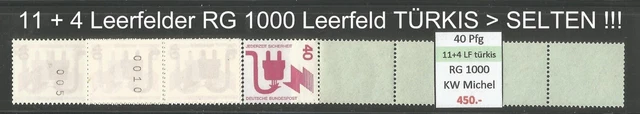 RM Unfallverhütung 40 Pfg RG 1000 ROLLENENDE RE 11 + 4 LF türkis (SELTEN !!!) **