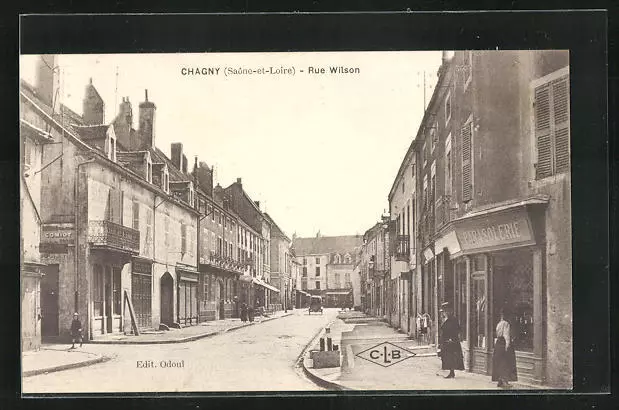 CPA Chagny, Rue Wilson, vue de la rue