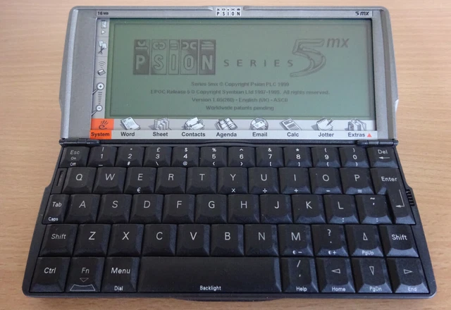 Vintage PSION Series 5MX Handheld PDA Palmtop Computer Vgc Working