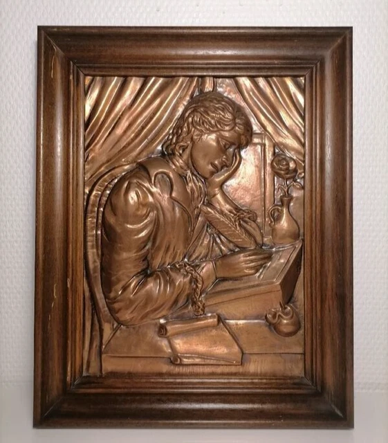 Tableau en bois et en étain - Label Emmaüs
