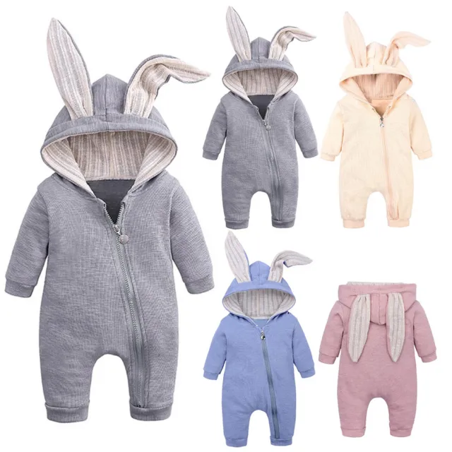 Cute Rabbit Bunny Ear Romper Jumpsuits Bodysuits For Baby Kids Newborn Toddler