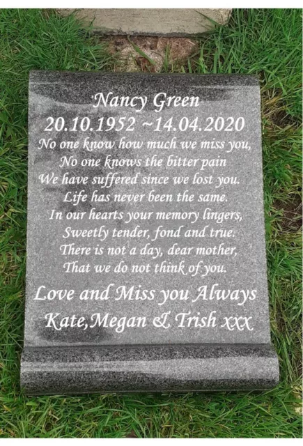 Personalizado Plato Gris Granito Rollo Gravestone Piedra Cementerio Marcador de Tumba