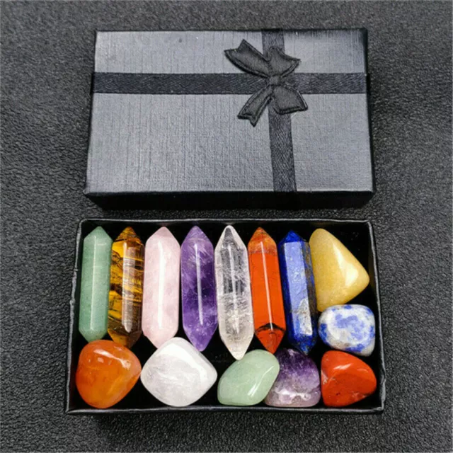 Set of 24 Healing Crystal Natural Gemstone Reiki Chakra Collection Stone Kit_US