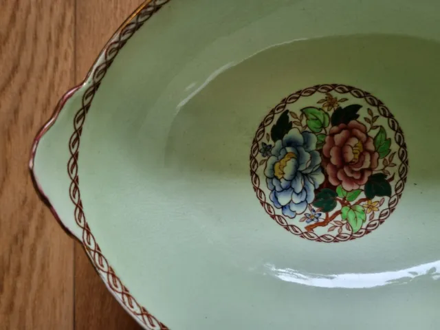 Maling Pottery Lustreware Bowl Peony Rose 18x26cm Vintage English Pottery 3