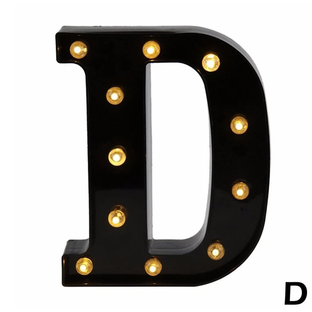 22.5CM Black4 LED Black Letter Light 26 English Night Light Large Lights Alphab
