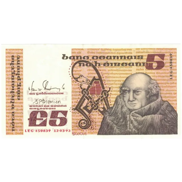 [#809061] Geldschein, Ireland - Republic, 5 Pounds, 1993, 1993-03-12, KM:71e, VZ