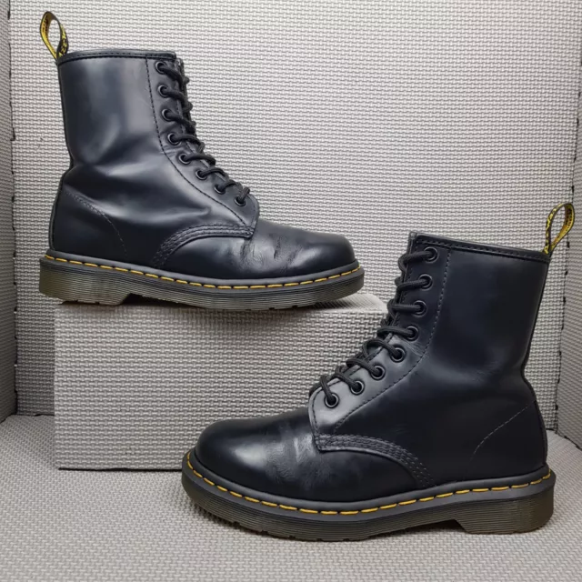 Dr Martens Boots Women's UK Size 4 Black Leather Ankle Lace Up Polished Doc 1460