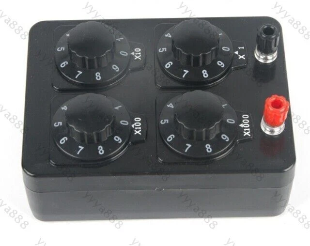Widerstand Box Verstellbar Decade Kiste 0-9999 Ohm Physikalisches Experiment ！！