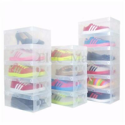 Home Plastic Clear Shoe Boot Box organizador de almacenamiento plegable apilable