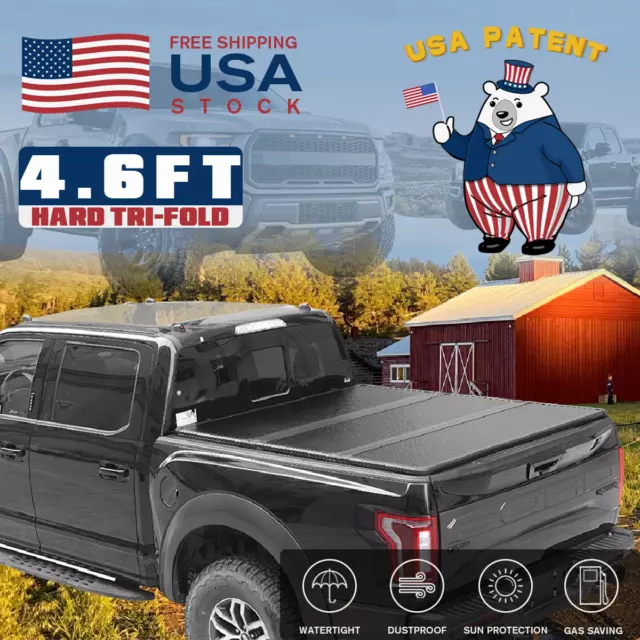 4.6FT FRP HARD TriFold for 20222024 Ford Maverick Tonneau Cover Bed