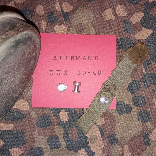 MILITARIA ALLEMAND WW2 repro bouton rivet sangle masque a gaz EUR 6,00 ...