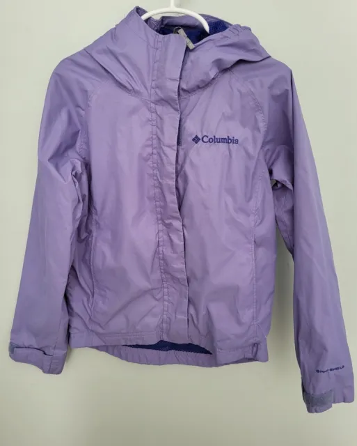 Columbia Omni Shield Girls Hooded Full Zip Jacket Size XS Light Purple Nylon