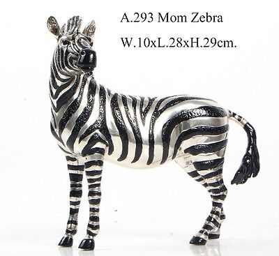 Bronze Sculpture African Mom Mother Zebra Art Deco Statue Figurine Figure Decor