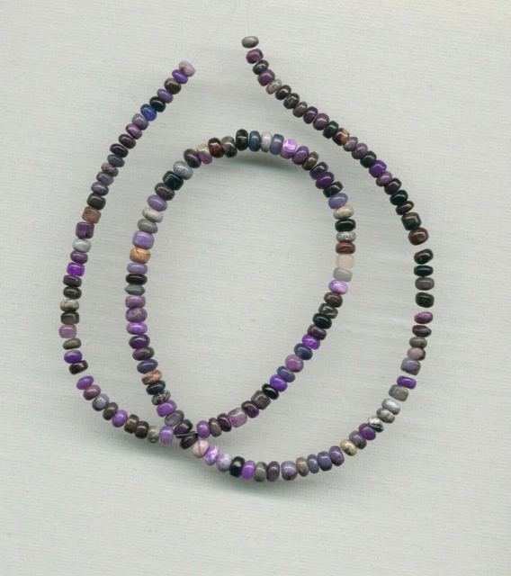 SUGILITE BUSTAMITE 4-5MM PUEBLO RONDELLE BEADS - 18" Strand - 509D SUGILITE BUSTAMITE 4-5MM PUEBLO RONDELLE BEADS - 18" Strand - 509D