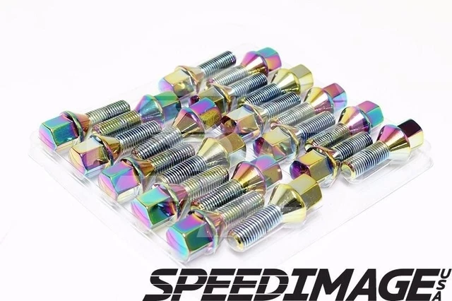 Z RACING 28mm Neo Chrome SPIKE LUG BOLTS 12X1.5MM MINI COOPER 02-06 Cone Seat Z RACING 28mm Neo Chrome SPIKE LUG BOLTS 12X1.5MM MINI COOPER 02-06 Cone Seat
