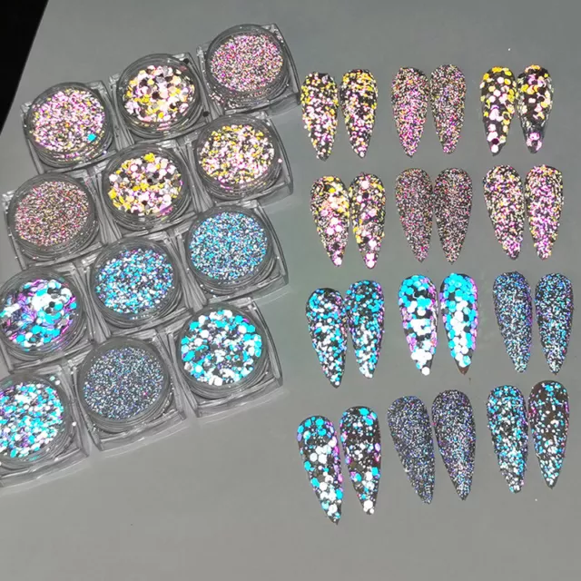 Pigmento de cristal lentejuelas de diamante polvo holográfico para uñas en polvo hágalo usted mismo