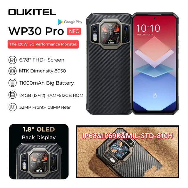 OUKITEL WP30 PRO 5G Rugged Phone 11000mAh 120W Charge 24G+512GB 120Hz 108MP IP68 $862.93 - Vimarsana News