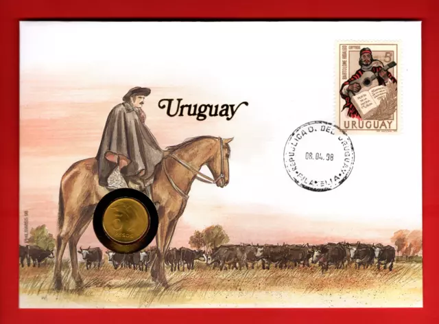 URUGUAY „Münz-Briefe aus aller Welt“ MIT MÜNZE BRIEFMARKE & INFOKARTE