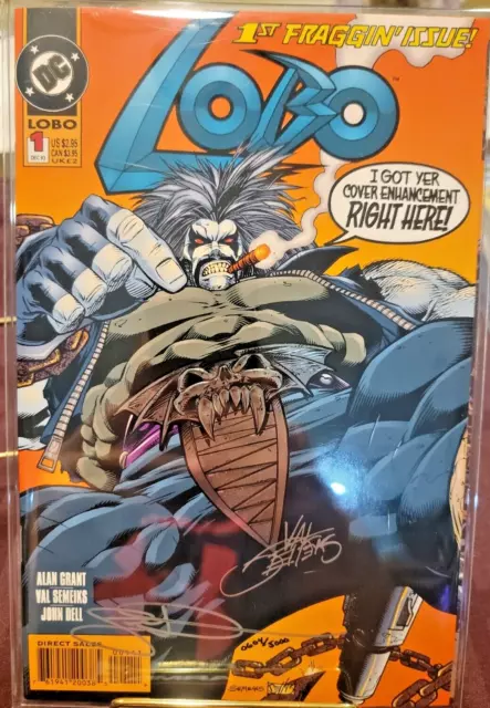 Lobo Vol.2 #1 NM 1993 Embossed Silver Foil 1st Fraggin Issue ~ DOUBLE SIGNED COA