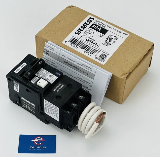 SIEMENS QF240A GROUND Fault Circuit Interrupter Self Test 40A 2Pole